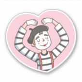 Sticker Doodle d'amour mignon de mime pose (Devant)