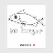 Sticker Doodle de poisson aléatoire (Feuille)
