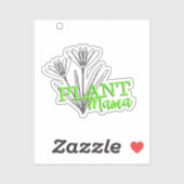 Sticker Doodle floral main tiré Plante Mama Neon (Feuille)