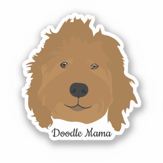 Sticker Doodle Mama Goldendoodle (Recto)