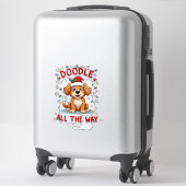 Sticker Doodle tout au long drôle chapeau de Santa Goldend (Sur valise)