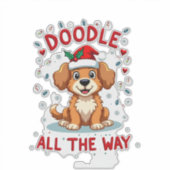 Sticker Doodle tout au long drôle chapeau de Santa Goldend (Devant)