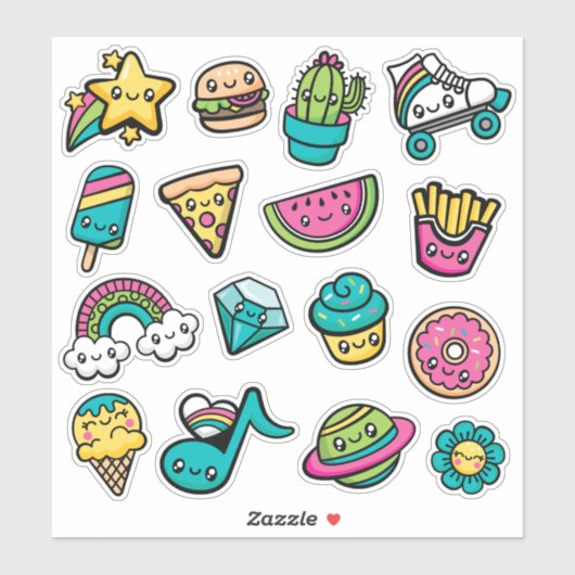 Sticker Doodles totalement mignons Vinyl (Feuille)