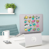 Sticker Doodles totalement mignons Vinyl (Ordinateur portable sur le bureau)