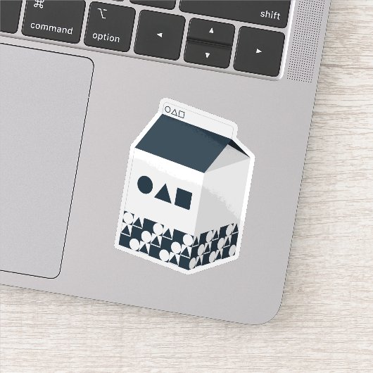 Sticker Doos van Melk - Cirkel, Driehoek & Vierkan (Detail)