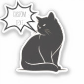 Sticker d'ordinateur portable de chat noir personn (Recto)