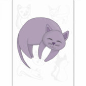 Sticker Dormir de chats gris et caniche de chats (Devant)