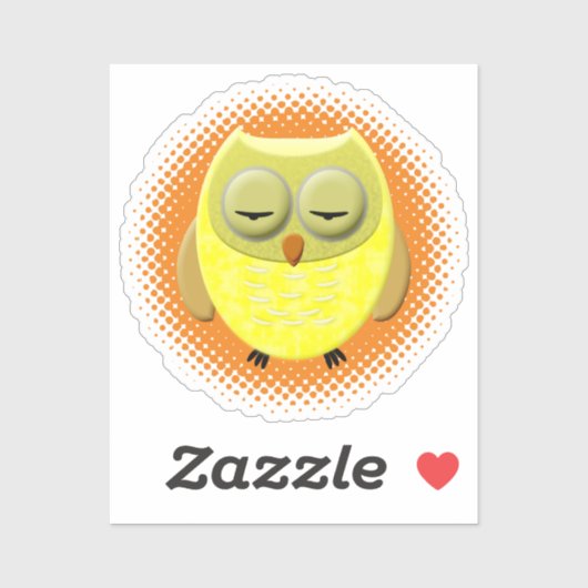 Sticker Dormir Dessin de Chouette Bébé (Feuille)