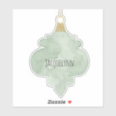 Sticker d'ornement de Noël Aquarelle (Feuille)