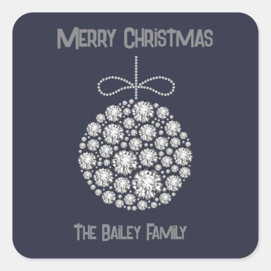 Sticker d'ornement de Noël en diamant (Devant)