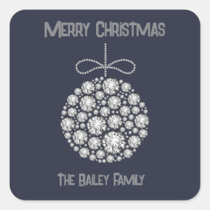 Sticker d'ornement de Noël en diamant