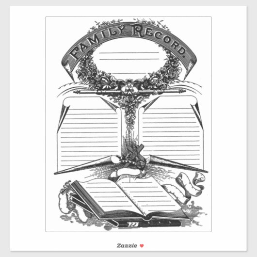 Sticker Dossier familial Certificat de mariage de décès ar (Feuille)