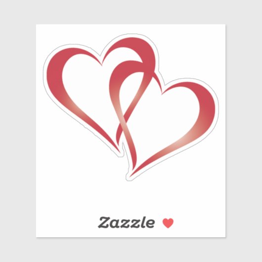 Sticker double coeur (Feuille)