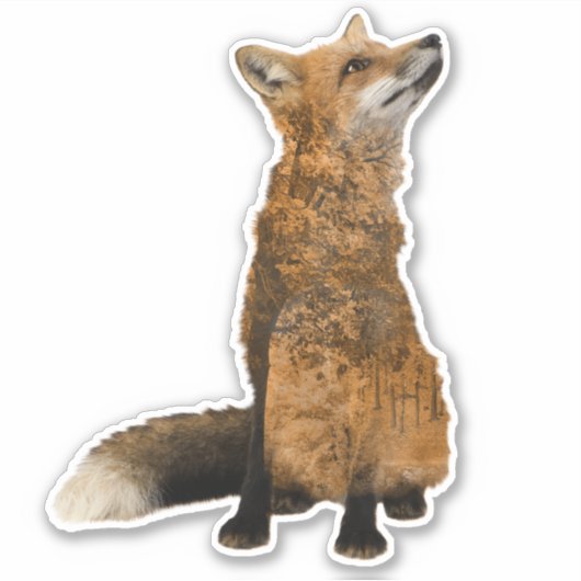 Sticker Double exposition Orange Fox automne (Devant)