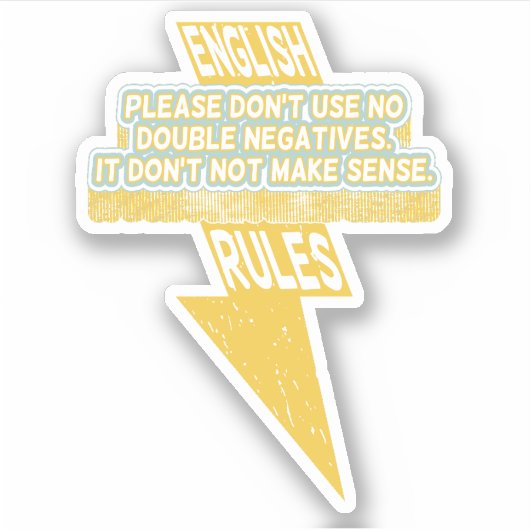 Sticker Double lecture négative de l'anglais (Devant)