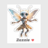 Sticker Douce Fille Fourmi Robot Lutine (Feuille)