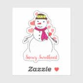 Sticker Douce Petite Fille de Neige (Feuille)
