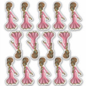 Sticker Douce princesse afro-américaine (Devant)