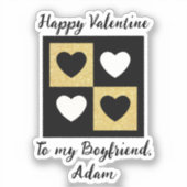 Sticker douce valentine couple personnaliser personnalisée (Recto)