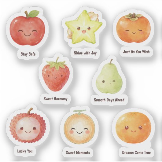 Sticker Douces Petites Envies de Fruits mignons Fruit (Devant)