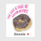 Sticker Doughnut avec arrosage jour plein de possibilités (Feuille)