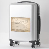 Sticker Douglas DC-3 - Plans de dessin du plan directeur d (Sur valise)