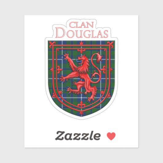 Sticker Douglas Tartan Scottish Plaid Lion Rampant (Feuille)