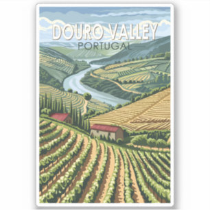 Sticker Douro Valley Portugal Travel Art Vintage