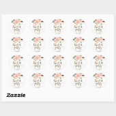 sticker doux 16 boho floral rose faveur (Feuille)