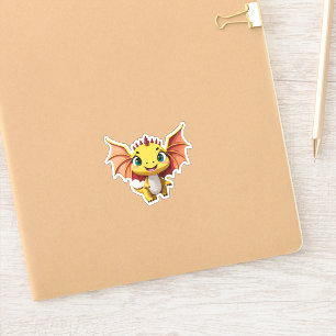 Sticker Doux bébé dragon personnage de dessin animé