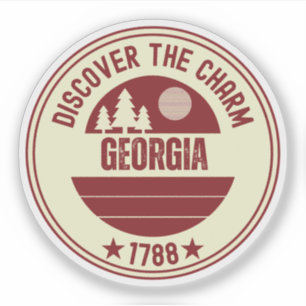 Sticker Doux Pêche de Géorgie - Cadeau Charme du Sud