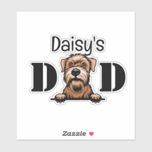 Sticker Doux Revêtu Feu Terrier Papa Personnalisé