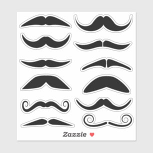 Sticker Douze Moustaches noires