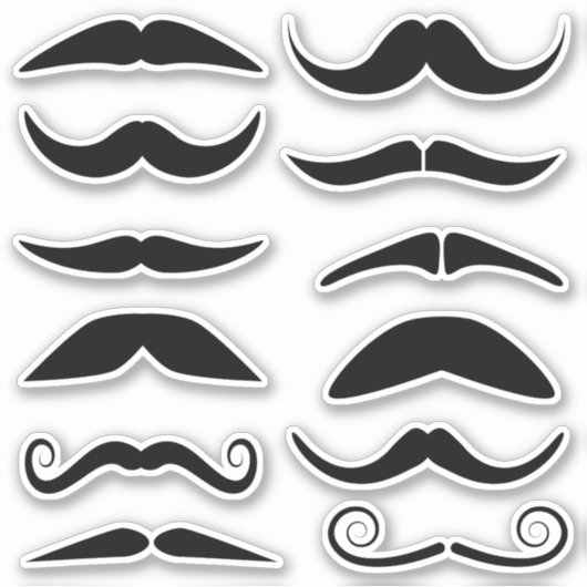 Sticker Douze Moustaches noires (Devant)