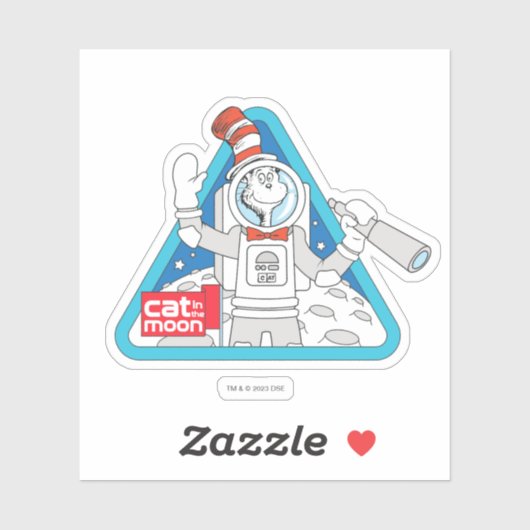 Sticker Dr Seuss | Cat in the Moon Outer Space Graphic (Feuille)