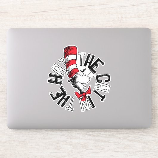 Sticker Dr Seuss | Chat dans l'art rond Casquette (Ordinateur)