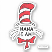 Sticker Dr Seuss | Chat dans le Casquette - Nana Je suis (Devant)