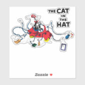 Sticker Dr Seuss | Chat dans le Casquette nettoie vers le  (Feuille)