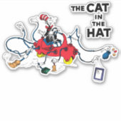 Sticker Dr Seuss | Chat dans le Casquette nettoie vers le  (Devant)