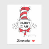 Sticker Dr Seuss | Chat dans le Casquette - Papa Je suis (Feuille)