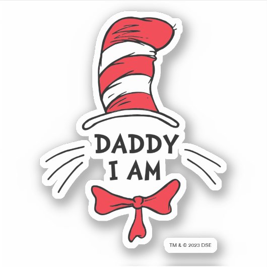 Sticker Dr Seuss | Chat dans le Casquette - Papa Je suis (Devant)