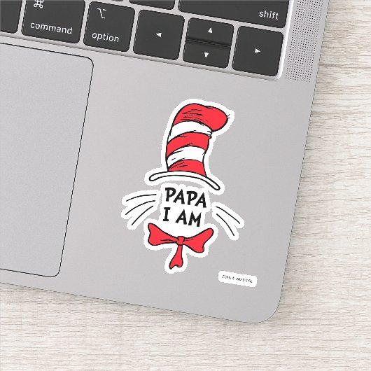 Sticker Dr Seuss | Chat dans le Casquette - Papa Je suis (Détail)