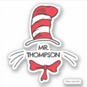 Sticker Dr. Seuss | Chat dans le Chapeau Nom de l'enseigna (Devant)