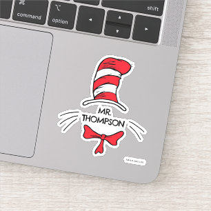 Sticker Dr. Seuss Chat dans le Chapeau Nom de l'enseigna
