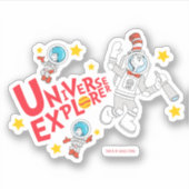 Sticker Dr Seuss | Chat dans l'Explorateur d'univers Casqu (Devant)