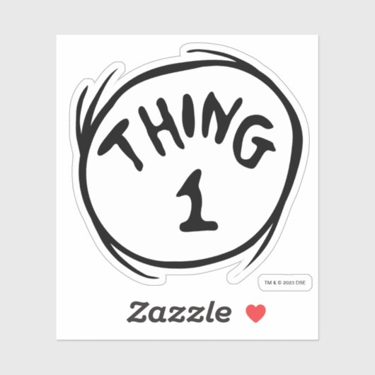 Sticker Dr Seuss | Chose Une Chose Deux - Chose Une (Feuille)