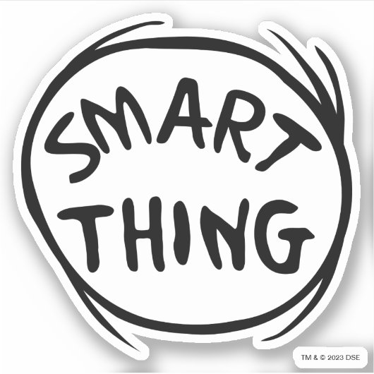 Sticker Dr Seuss | Chose Une Deux - Chose Intelligente (Devant)