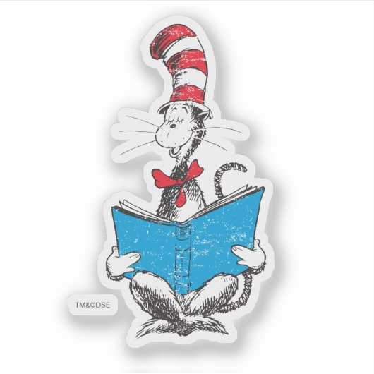 Sticker Dr Seuss| Le Chat en Casquette - Lecture (Devant)