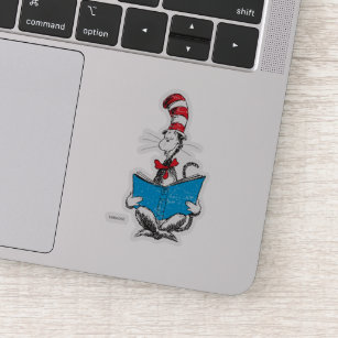Sticker Dr Seuss  Le Chat en Casquette - Lecture