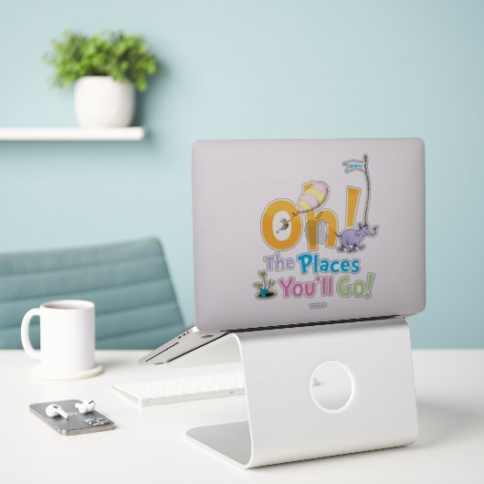 Sticker Dr Seuss | Oh, les endroits où vous irez ! (Ordinateur portable sur le bureau)